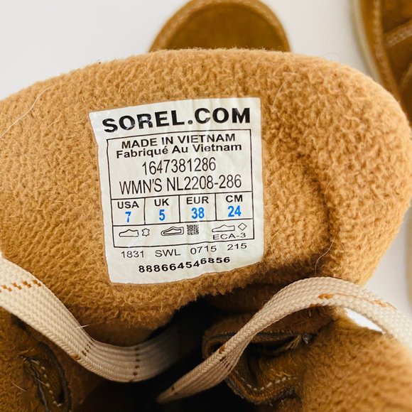 Sorel Tan Meadow Elk Lace Suede Leather Waterproof Camping Ankle Boot - Picture 9 of 9